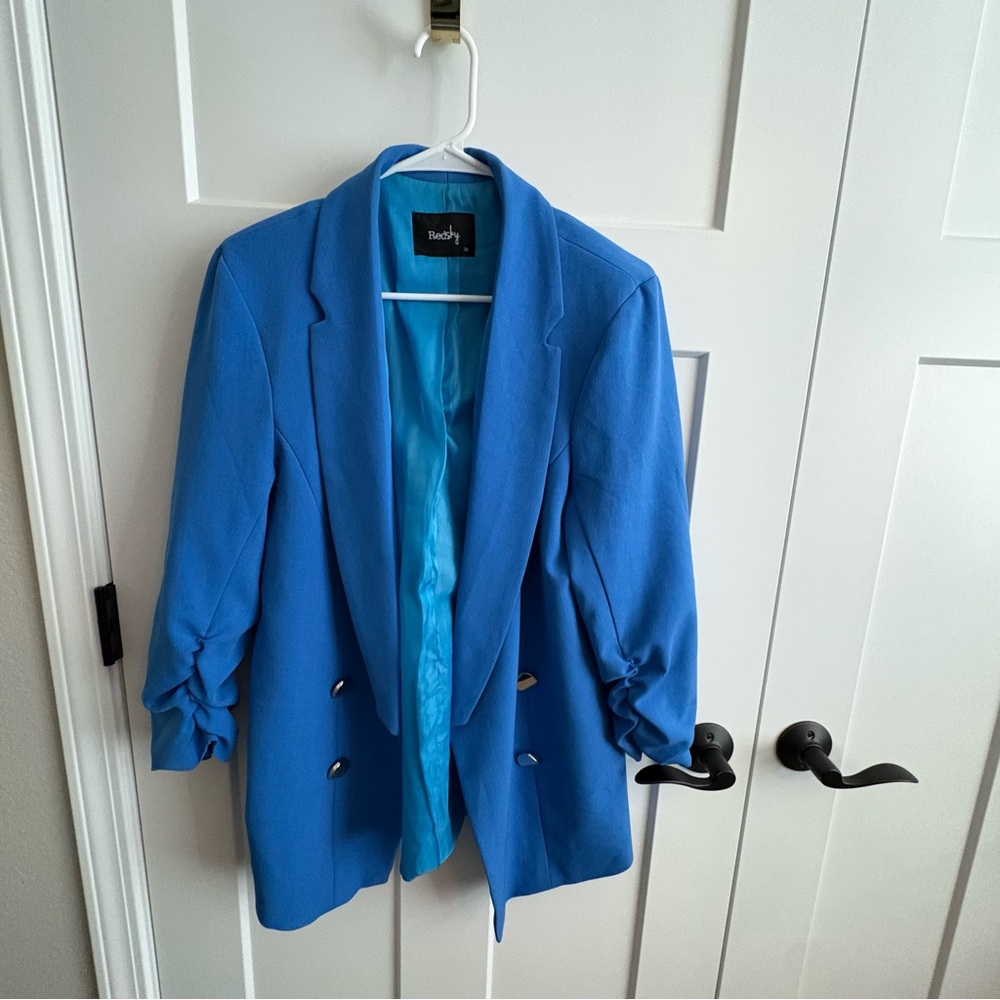 Ladies, blue blazer, size, large, professional, fall, School, Teacher. Classy.
